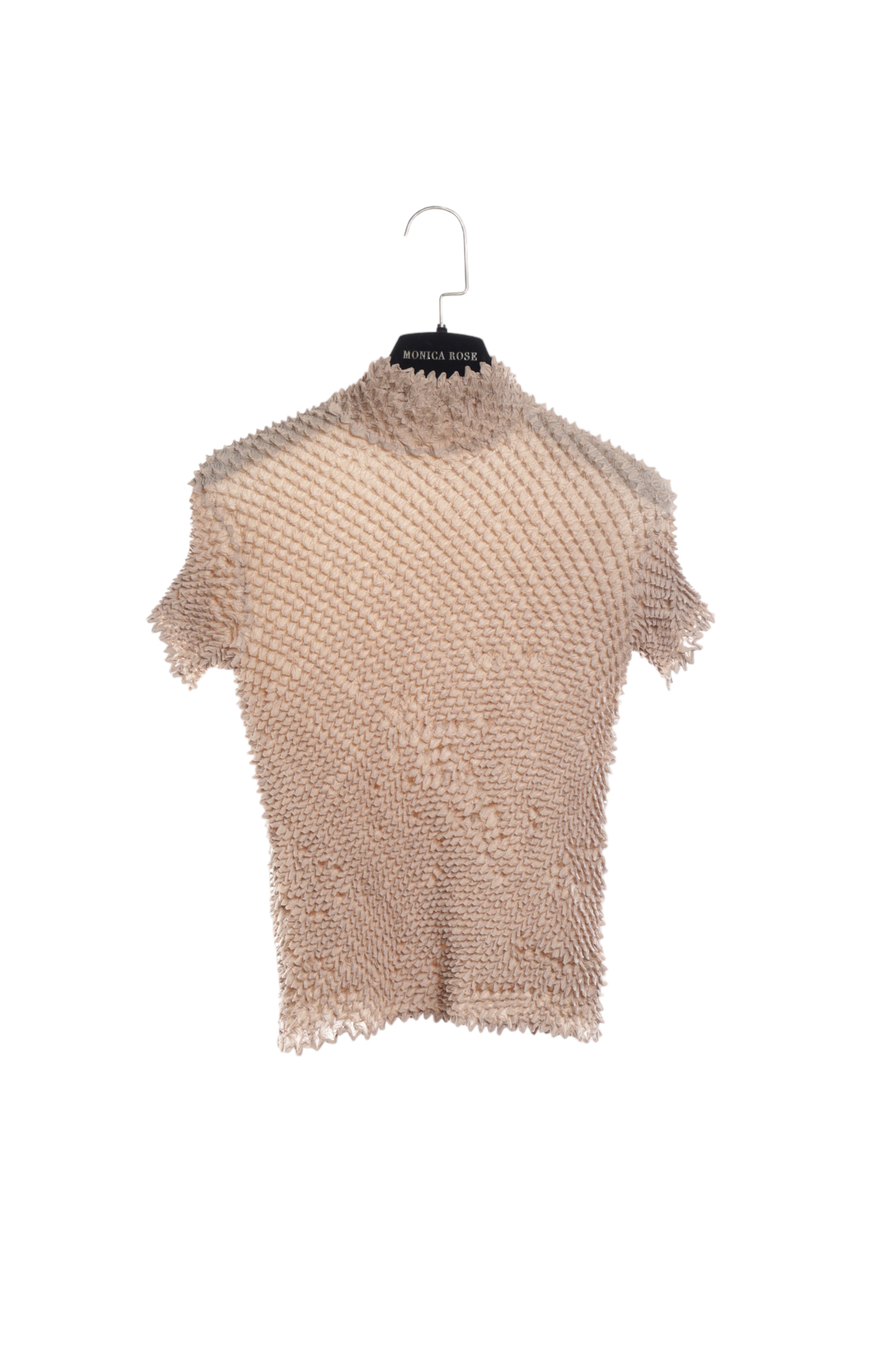 Issey Miyake Mock Neck Pleated Top