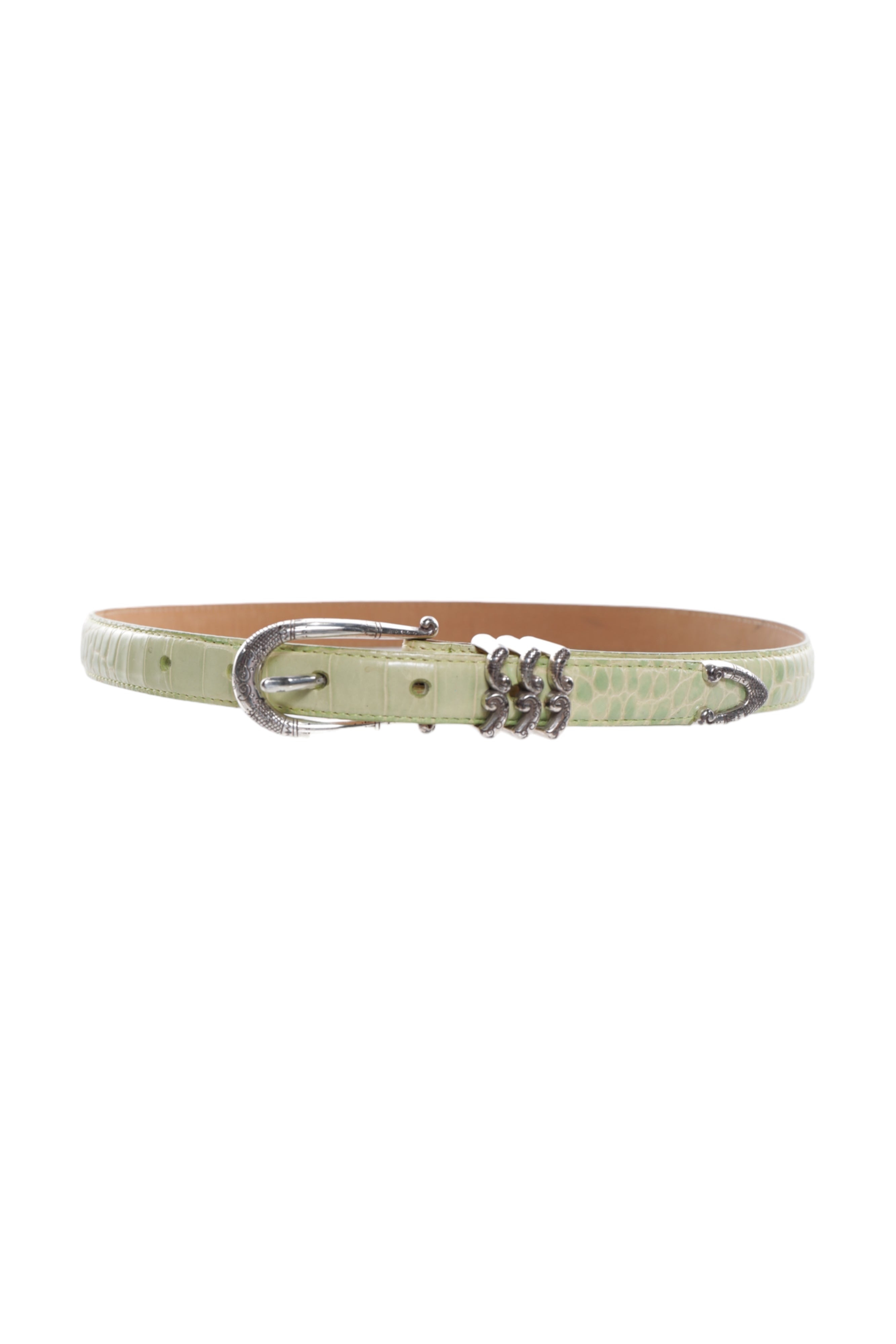 Vintage Brighton Museum Collection Ceinture en cuir croco pour femme