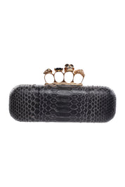 Alexander McQueen  Black Skull Knuckle Clutch