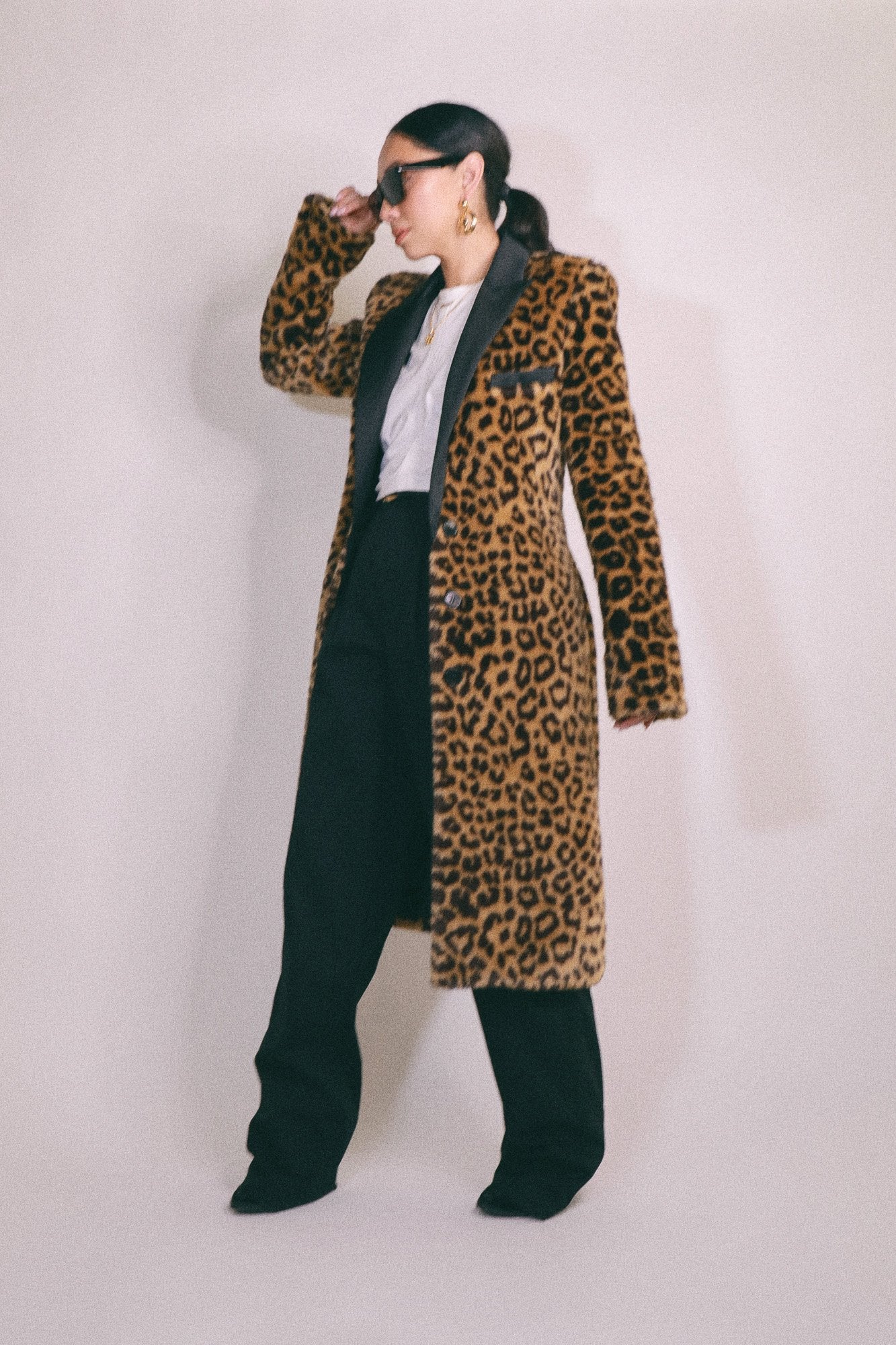 Paco Rabanne Leopard Print Long Coat
