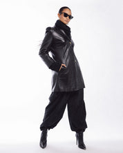 Vintage St. John Leather Long Coat