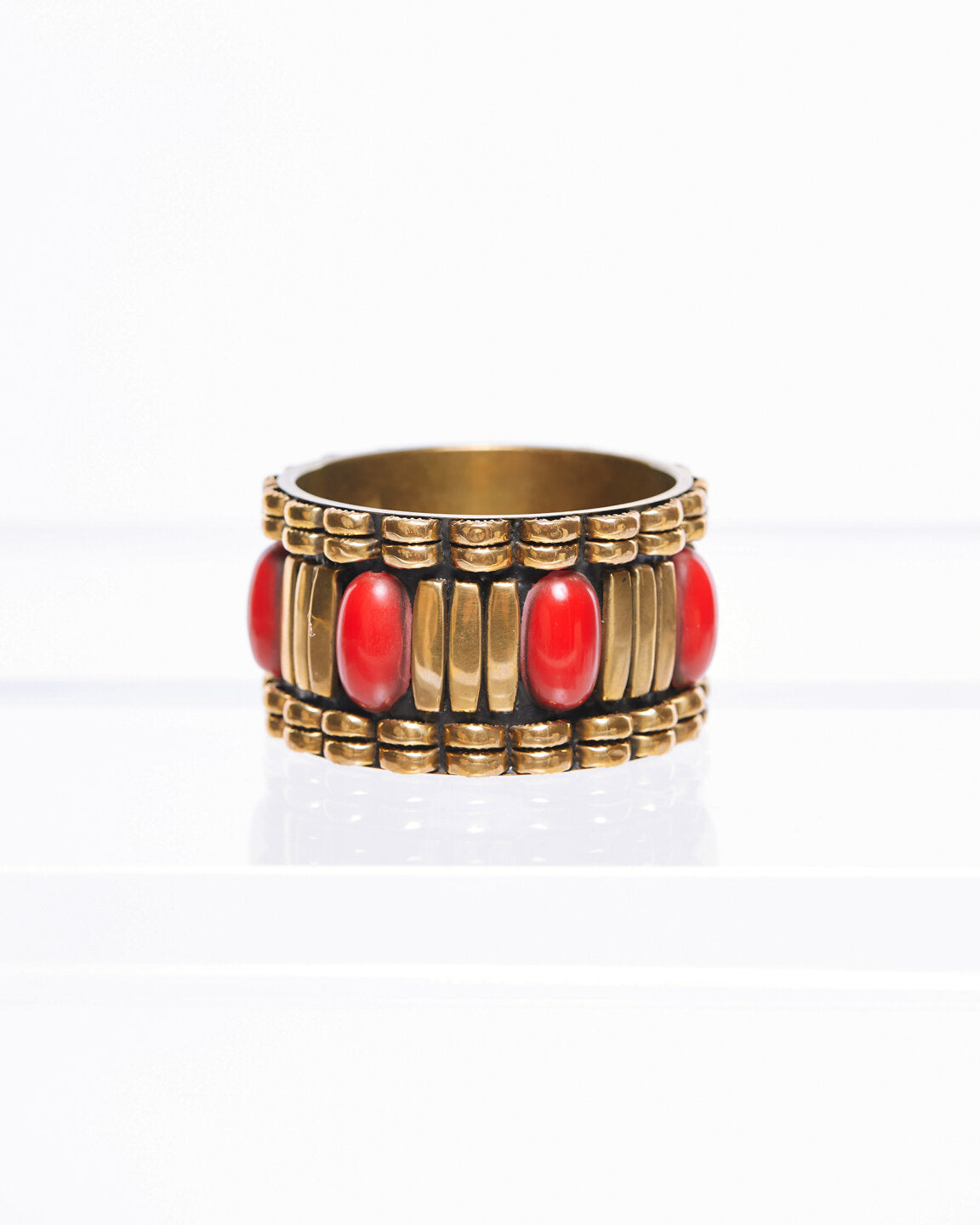 Vintage Brass Red Studded Bangle – Shop Monica Rose