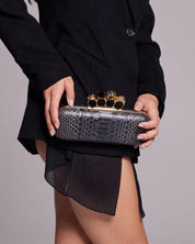 Alexander McQueen  Black Skull Knuckle Clutch