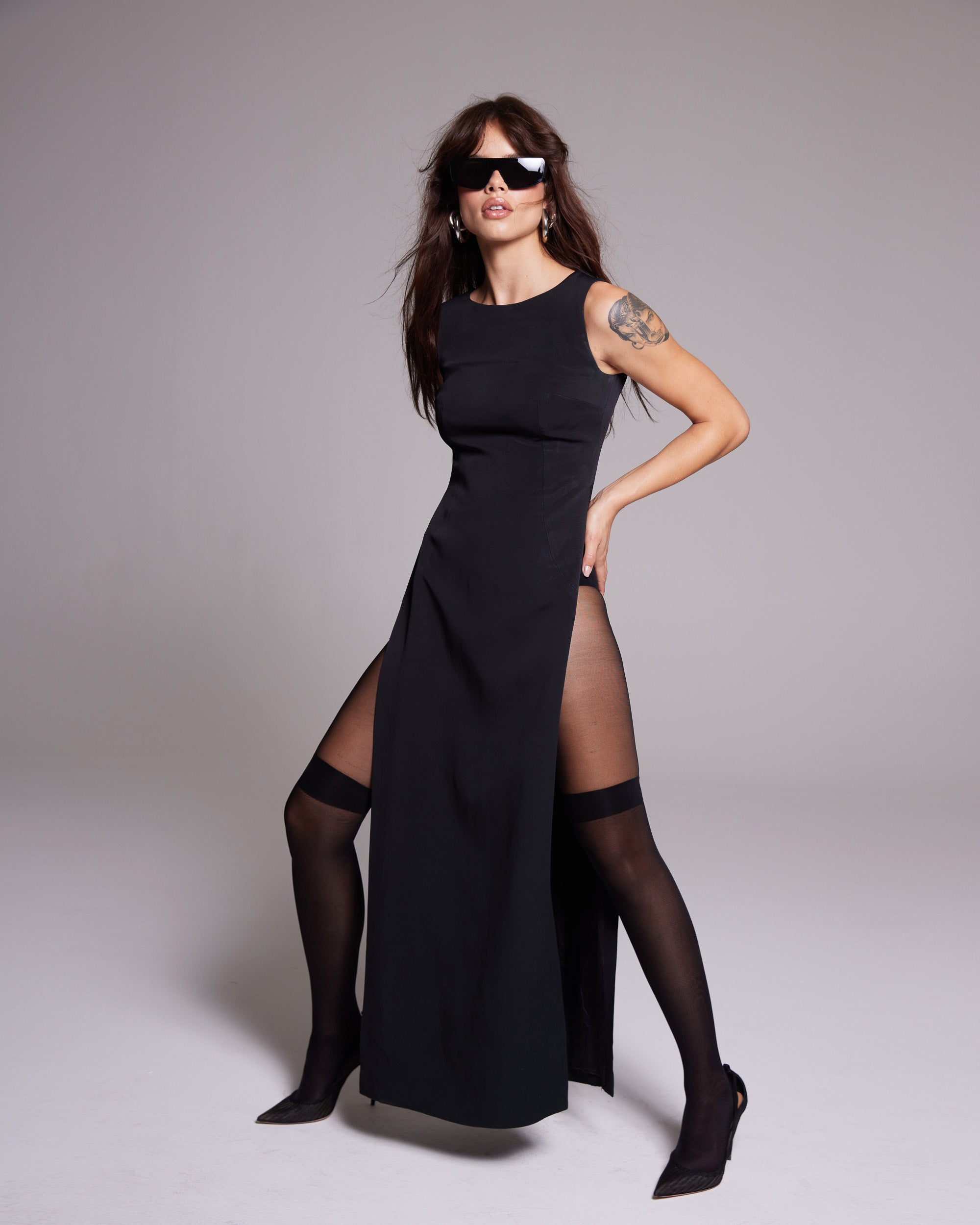 Dolce & Gabbana Black High Slit Dress