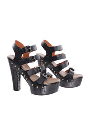 Givenchy Black Platform Studded Sandals