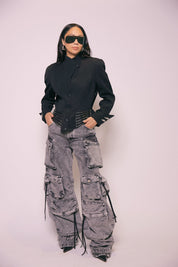 Thierry Mugler Black Futuristic Jacket