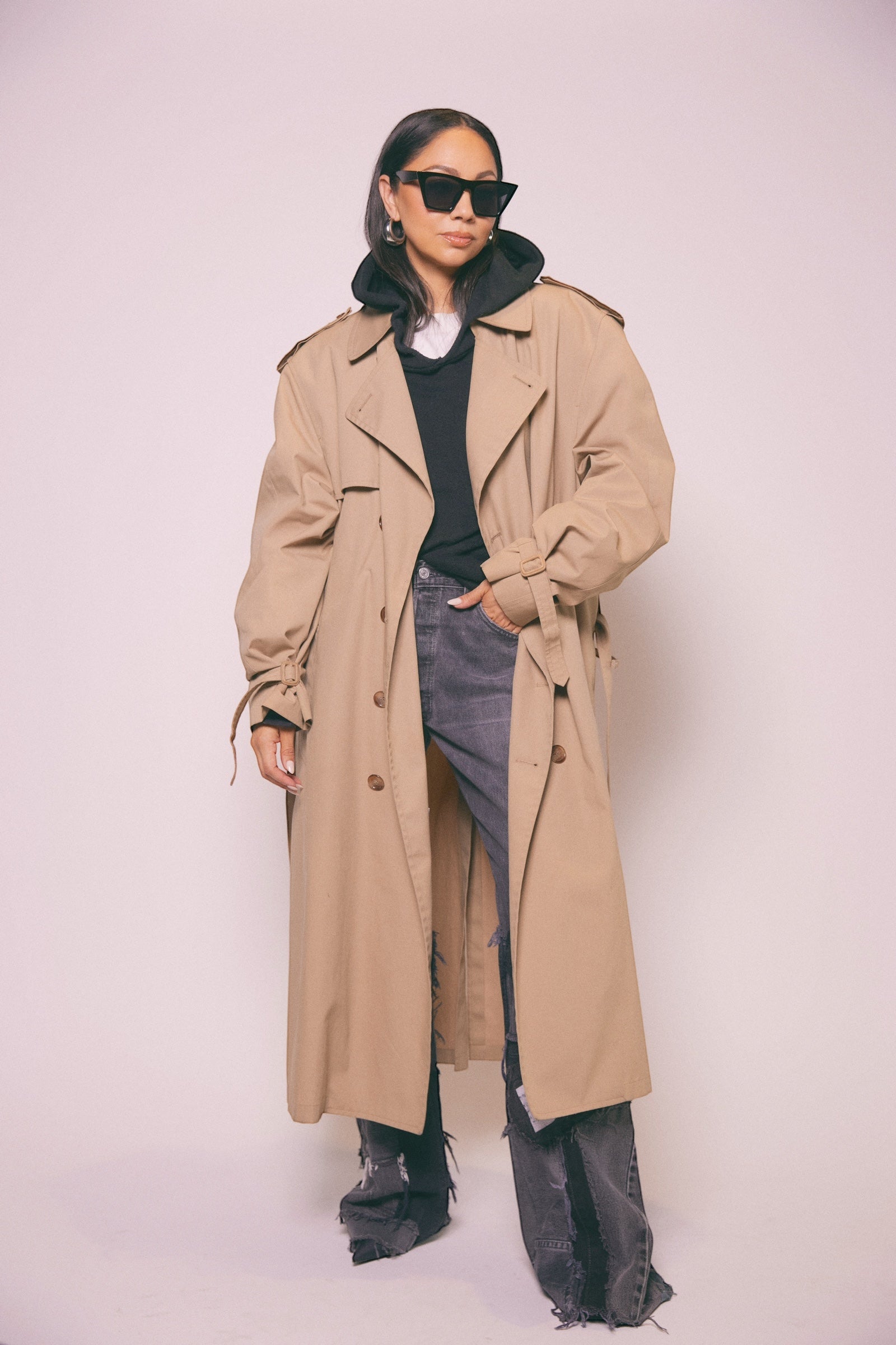 Vintage Khaki Trench Coat
