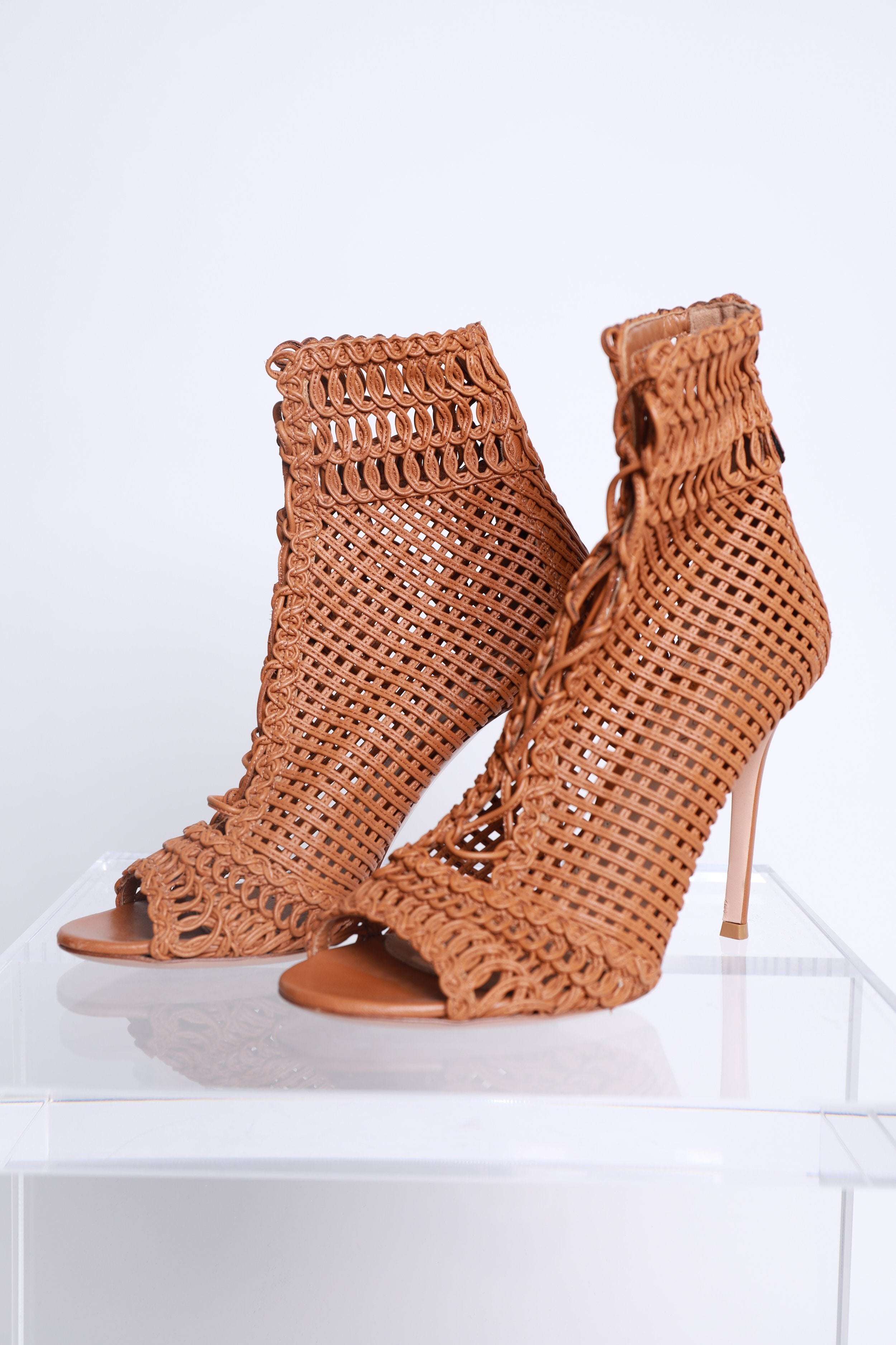 Gianvito Rossi "Marnie" Woven Booties