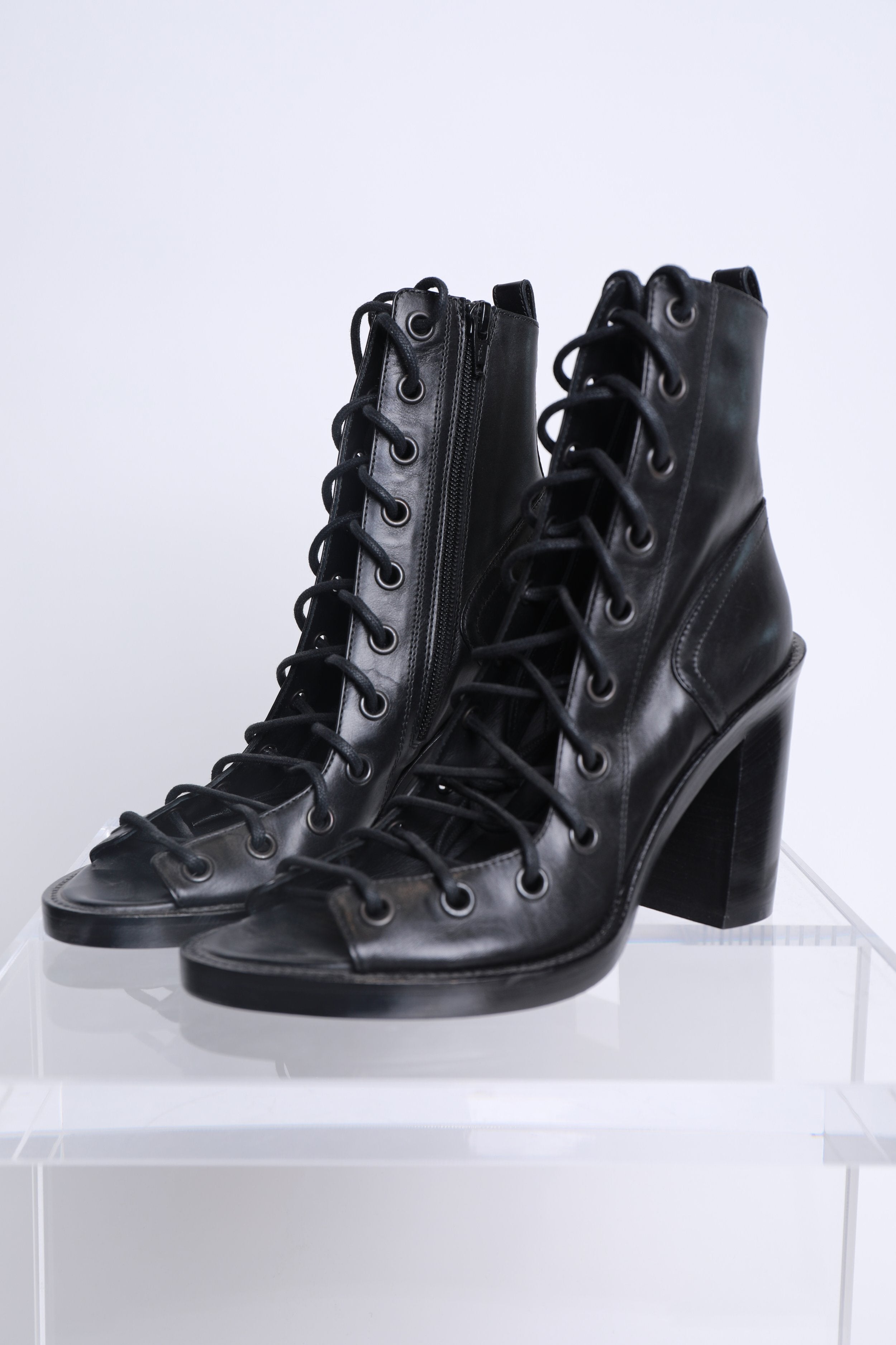 Ann Demeulemeester Lace Up Leather Boots