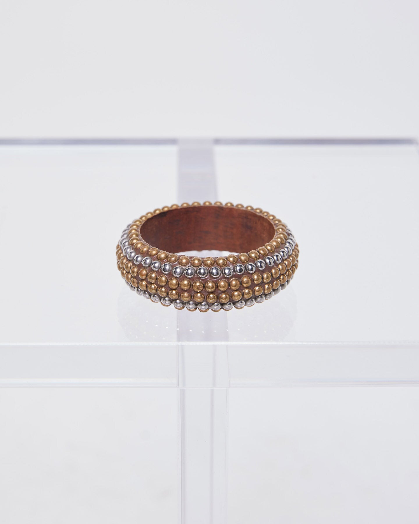 Vintage Studded Wood Bangle