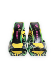 The Attico Leather Animal Print Slides