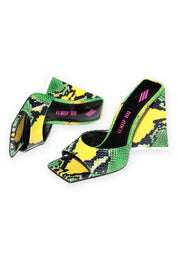 The Attico Leather Animal Print Slides