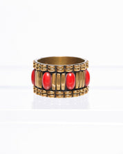 Vintage Brass Red Studded Bangle